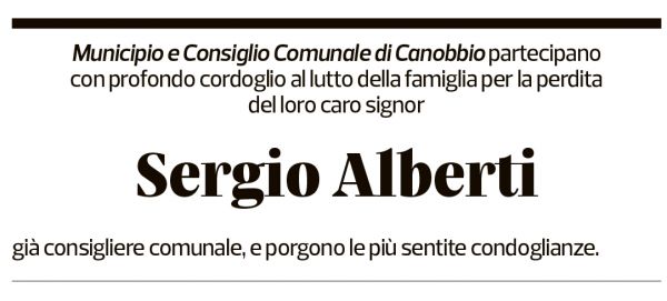 Annuncio funebre Sergio Alberti