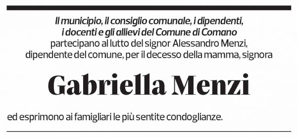 Annuncio funebre Gabriella Menzi