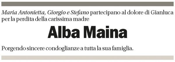 Annuncio funebre Alba Maina