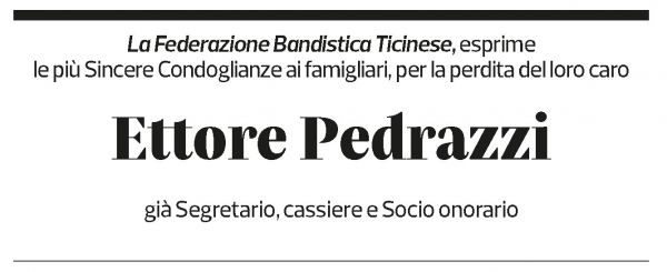 Annuncio funebre Ettore Pedrazzi