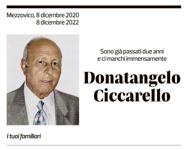 Annuncio funebre Donatangelo Ciccarello