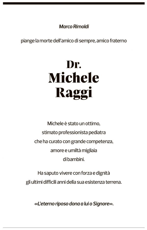 Annuncio funebre Michele Raggi