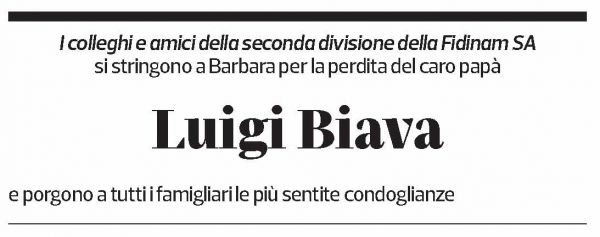 Annuncio funebre Luigi Biava