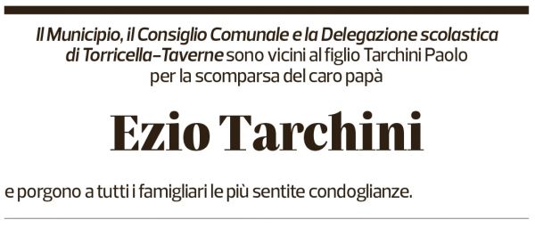 Annuncio funebre Ezio Tarchini