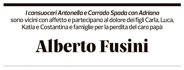Annuncio funebre Alberto Fusini