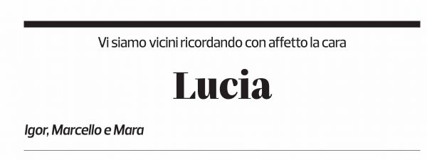 Annuncio funebre Lucia D'occhio