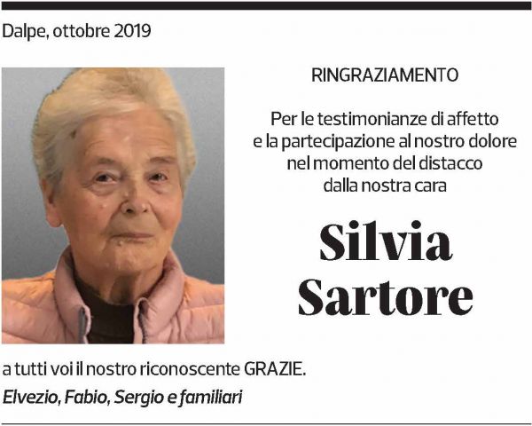 Annuncio funebre Silvia Sartore