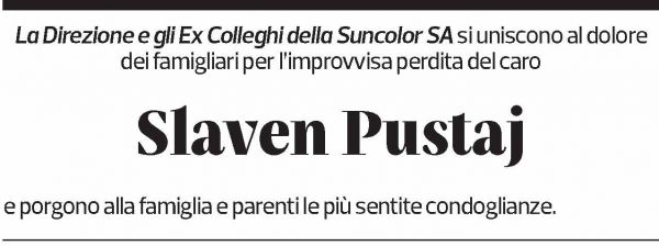 Annuncio funebre Slaven Pustaj