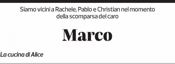 Annuncio funebre Marco Crivelli