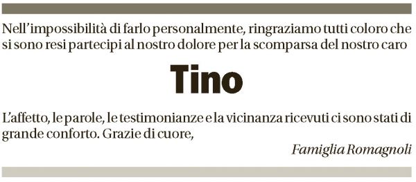 Annuncio funebre Tino 