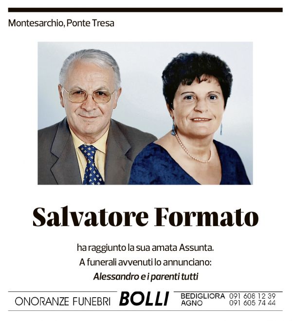 Annuncio funebre Salvatore Formato