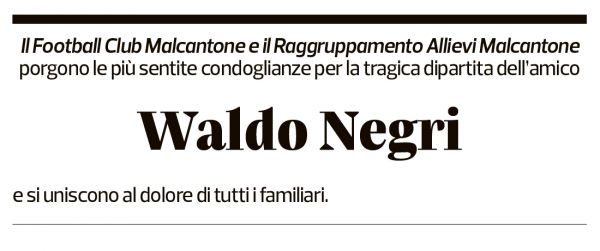 Annuncio funebre Waldo Negri