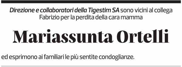 Annuncio funebre Mariassunta Ortelli