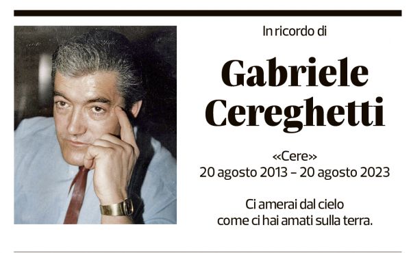 Annuncio funebre Gabriele Cereghetti