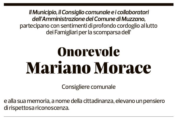 Annuncio funebre Mariano Morace