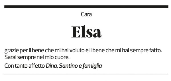Annuncio funebre Elsa Casella