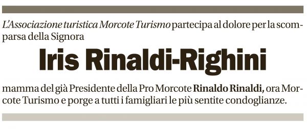 Annuncio funebre Iris Rinaldi-righini