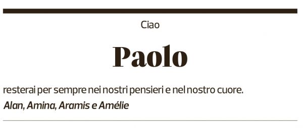 Annuncio funebre Paolo 