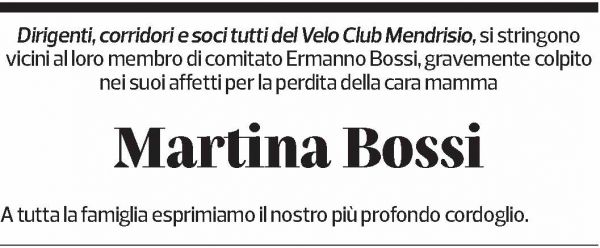 Annuncio funebre Martina Bossi