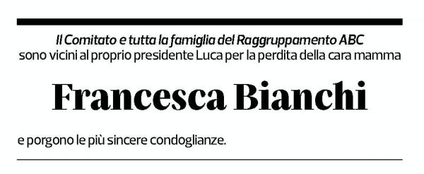 Annuncio funebre Francesca Bianchi