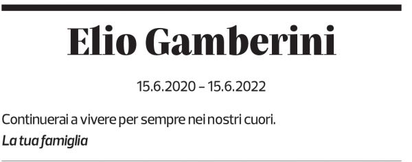 Annuncio funebre Elio Gamberini