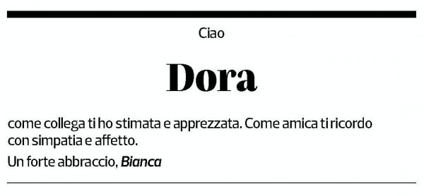 Annuncio funebre Dora 