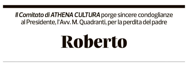 Annuncio funebre Roberto Quadranti