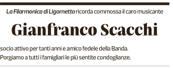 Annuncio funebre Gianfranco Scacchi