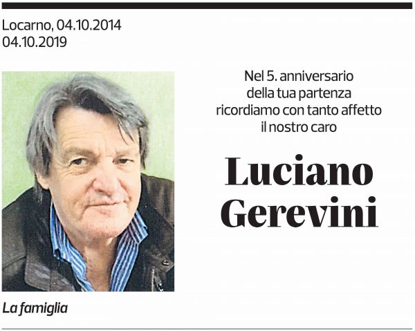 Annuncio funebre Luciano Gerevini