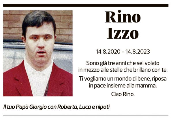 Annuncio funebre Rino Izzo