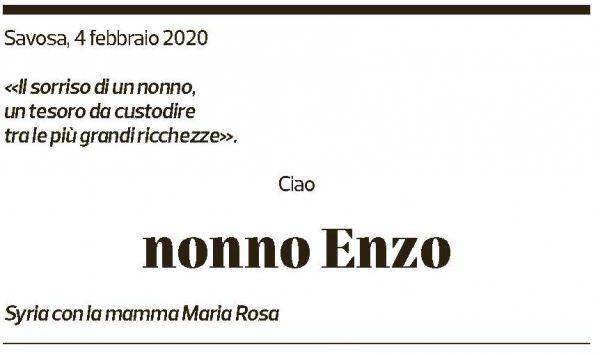 Annuncio funebre Enzo Carnio