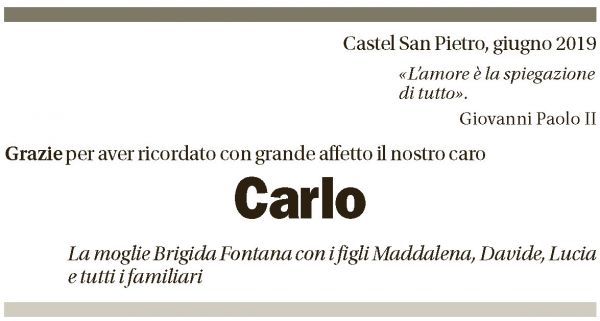 Annuncio funebre Carlo Fontana