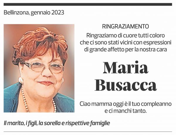 Annuncio funebre Maria Busacca