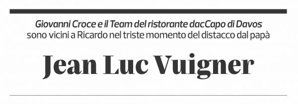 Annuncio funebre Jean Luc Vuigner