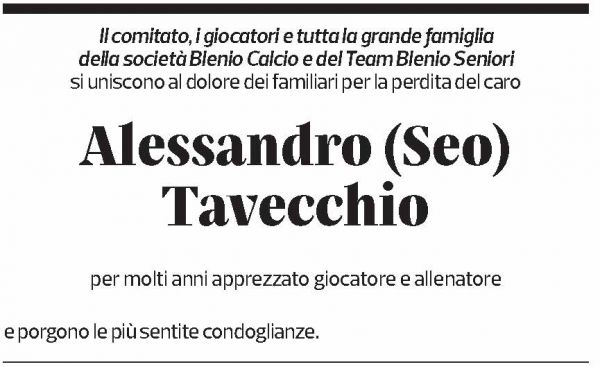 Annuncio funebre Alessandro Tavecchio