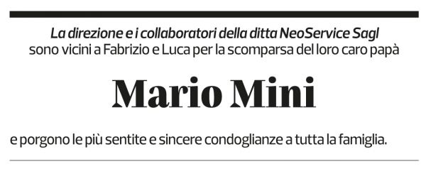 Annuncio funebre Marco Mini
