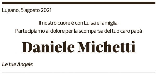 Annuncio funebre Daniele Michetti