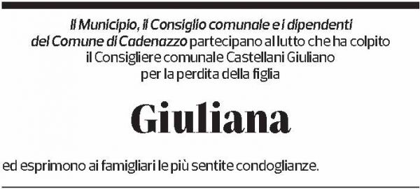 Annuncio funebre Giuliana Castellani