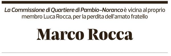 Annuncio funebre Marco Rocca