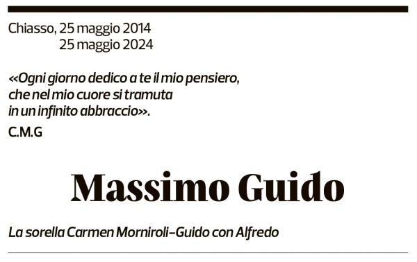 Annuncio funebre Massimo Guido