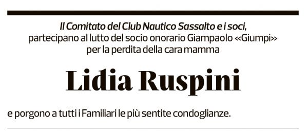 Annuncio funebre Lidia Ruspini