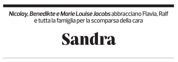 Annuncio funebre Sandra Poggioli