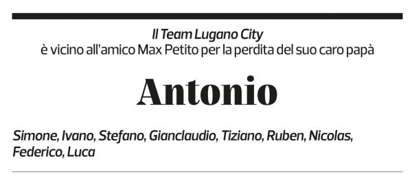 Annuncio funebre Antonio Petito