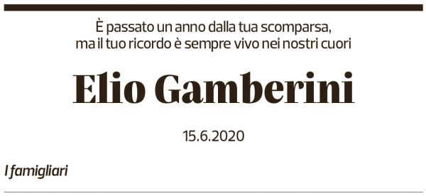 Annuncio funebre Elio Gamberini