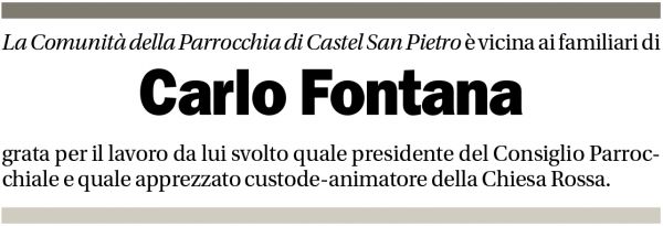 Annuncio funebre Carlo Fontana