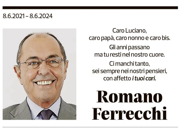 Annuncio funebre Romano Ferrecchi