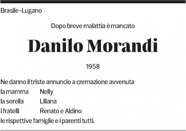 Annuncio funebre Danilo Morandi
