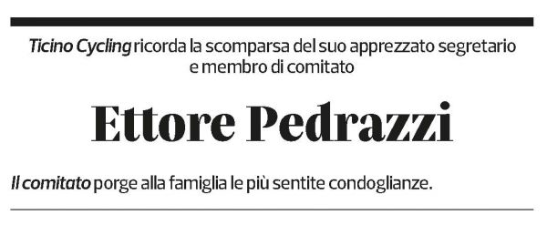 Annuncio funebre Ettore Pedrazzi