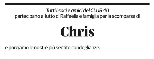 Annuncio funebre Chris 