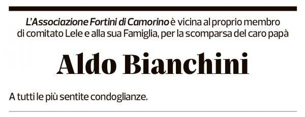 Annuncio funebre Aldo Bianchini